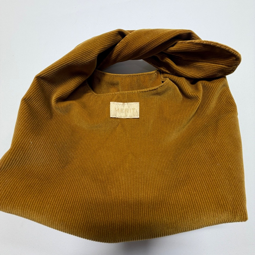 MERIT Corduroy Shoulder‎ Bag Brown Minimalist Slouch Tote Boho - Picture 5 of 6